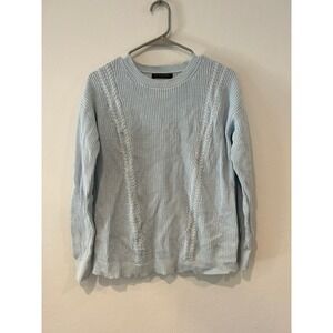 Banana Republic Light Blue Cable Knit Crew Neck Sweater Women's Size S